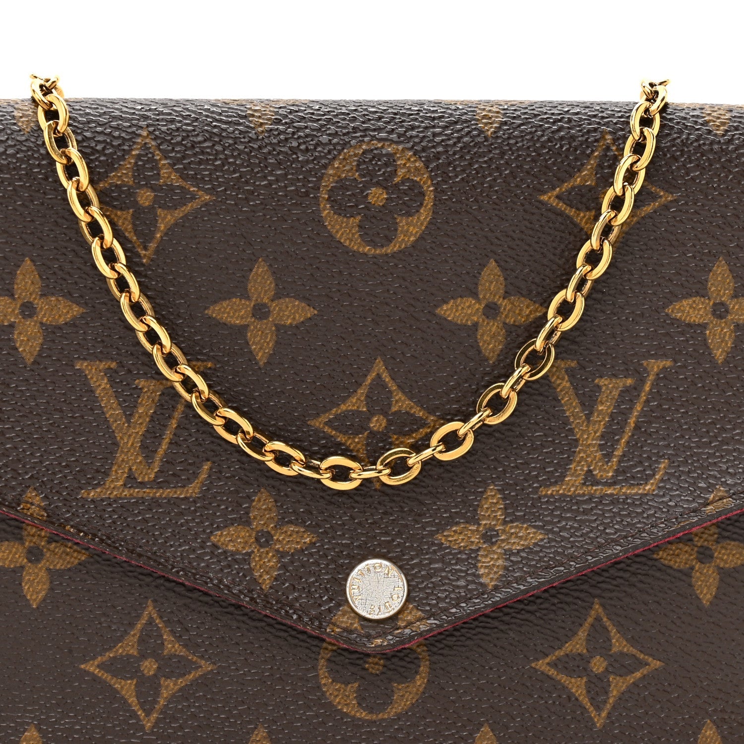 Monogram Pochette Felicie Chain Wallet Fuchsia