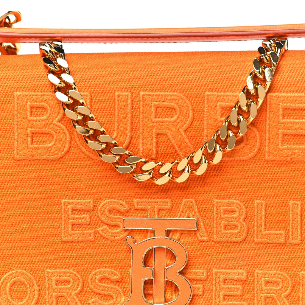 Canvas Horseferry Print Small Lola Bag Deep Orange