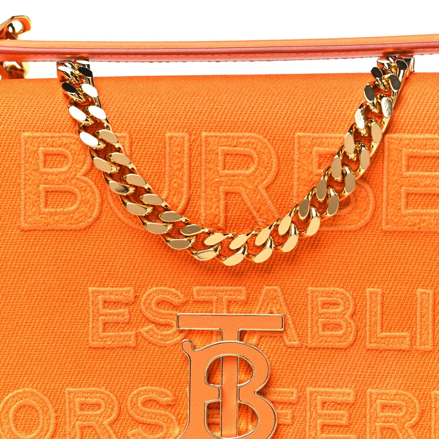 Canvas Horseferry Print Small Lola Bag Deep Orange