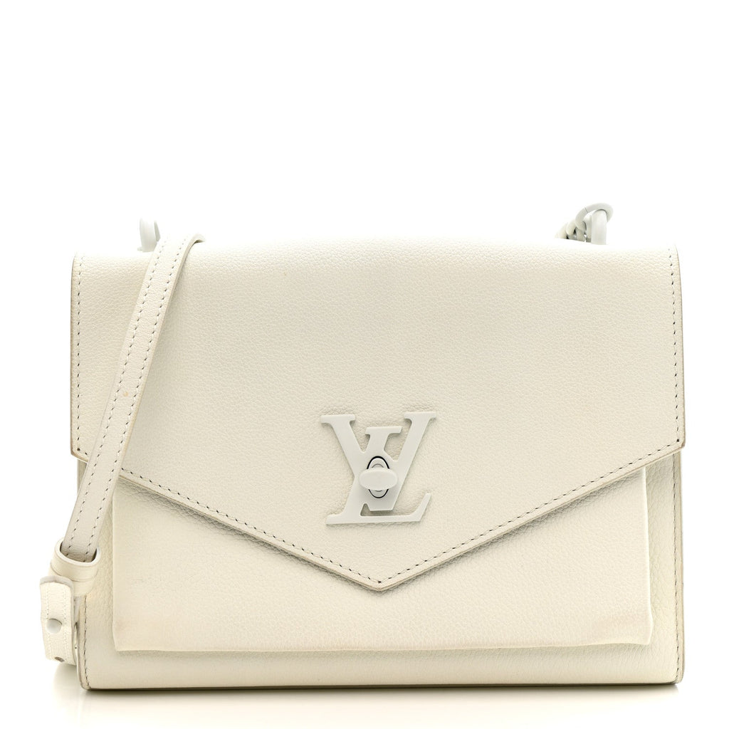 Soft Calfskin Mylockme Chain Bag BB White