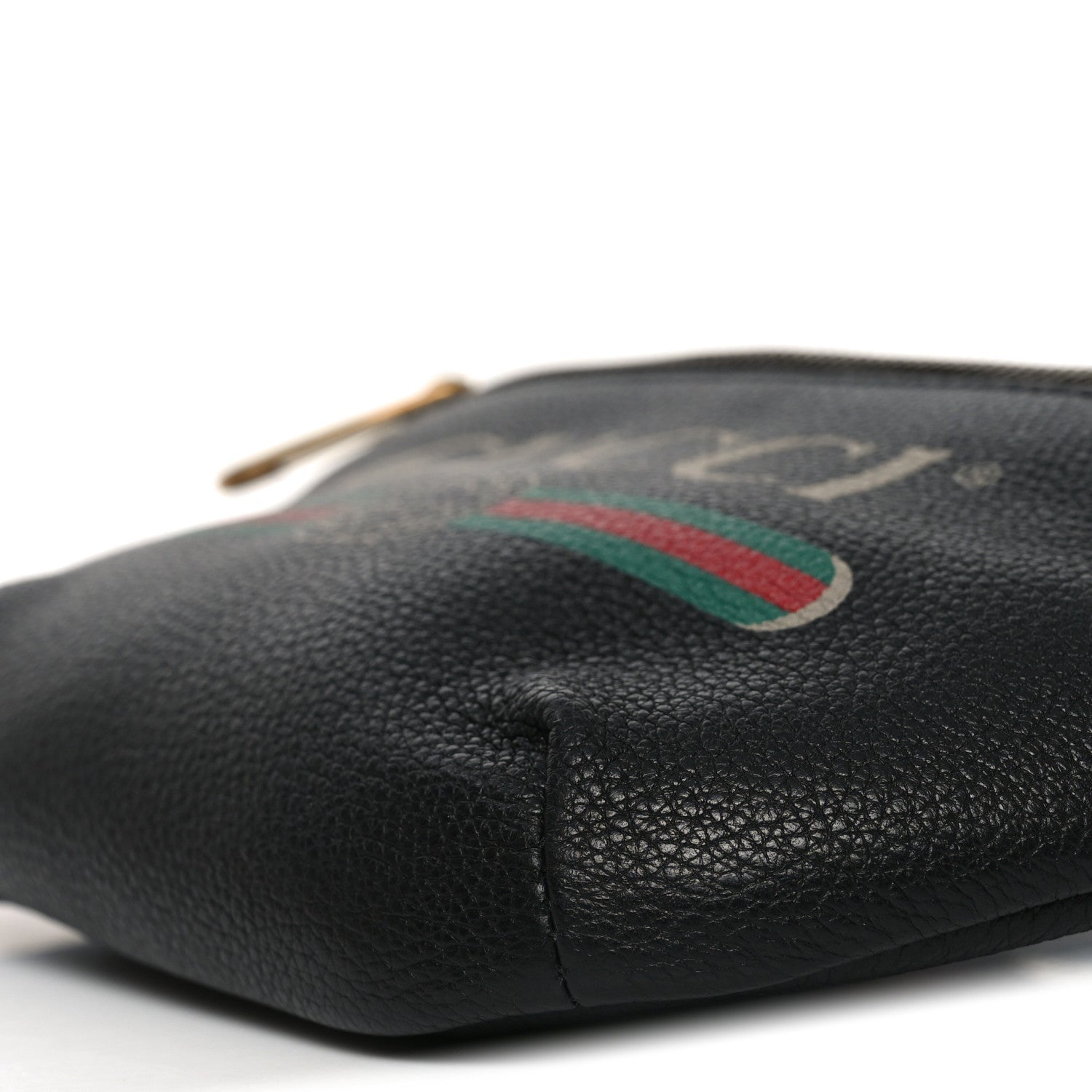 Grained Calfskin Logo Belt Bag Black