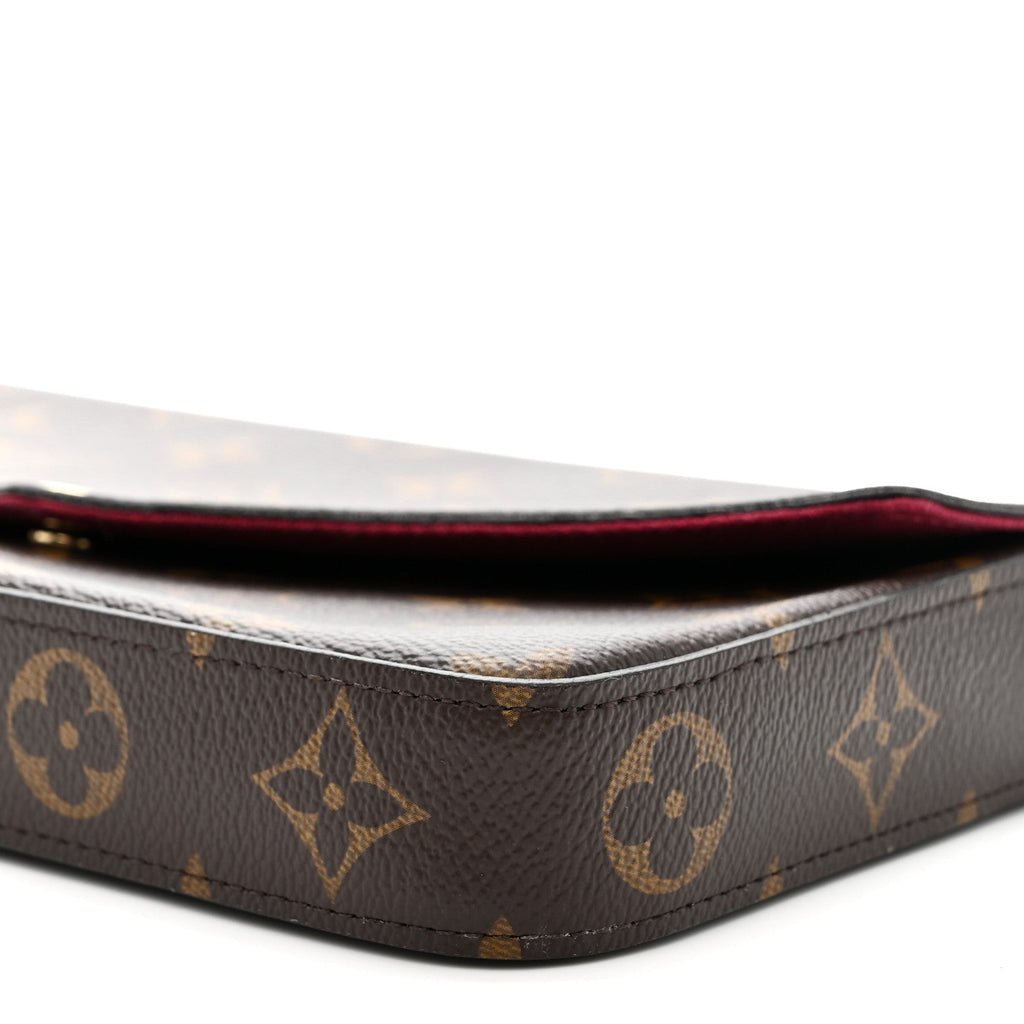 Monogram Pochette Felicie Chain Wallet Fuchsia