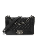 Caviar Quilted Medium Boy Flap Black