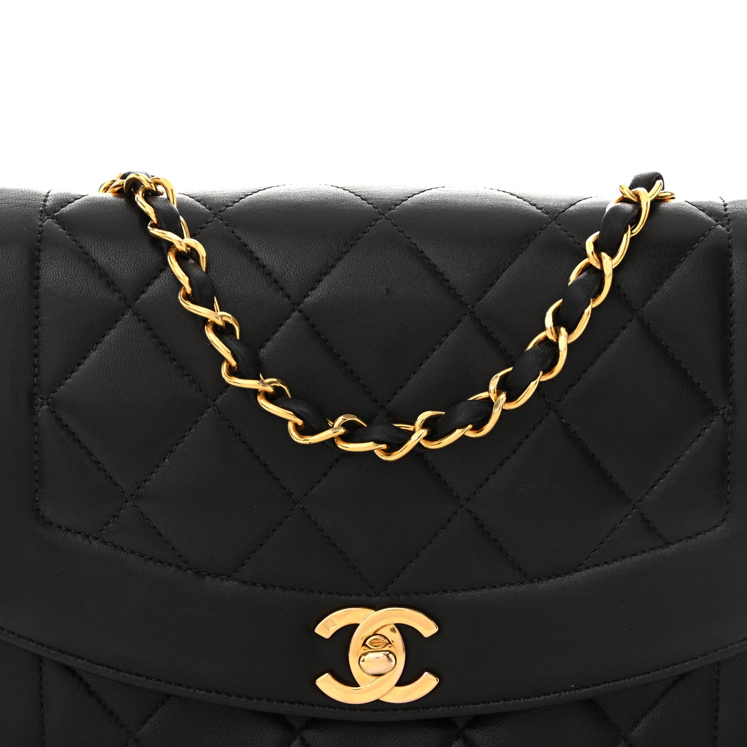 Lambskin Quilted Small Single Flap Black