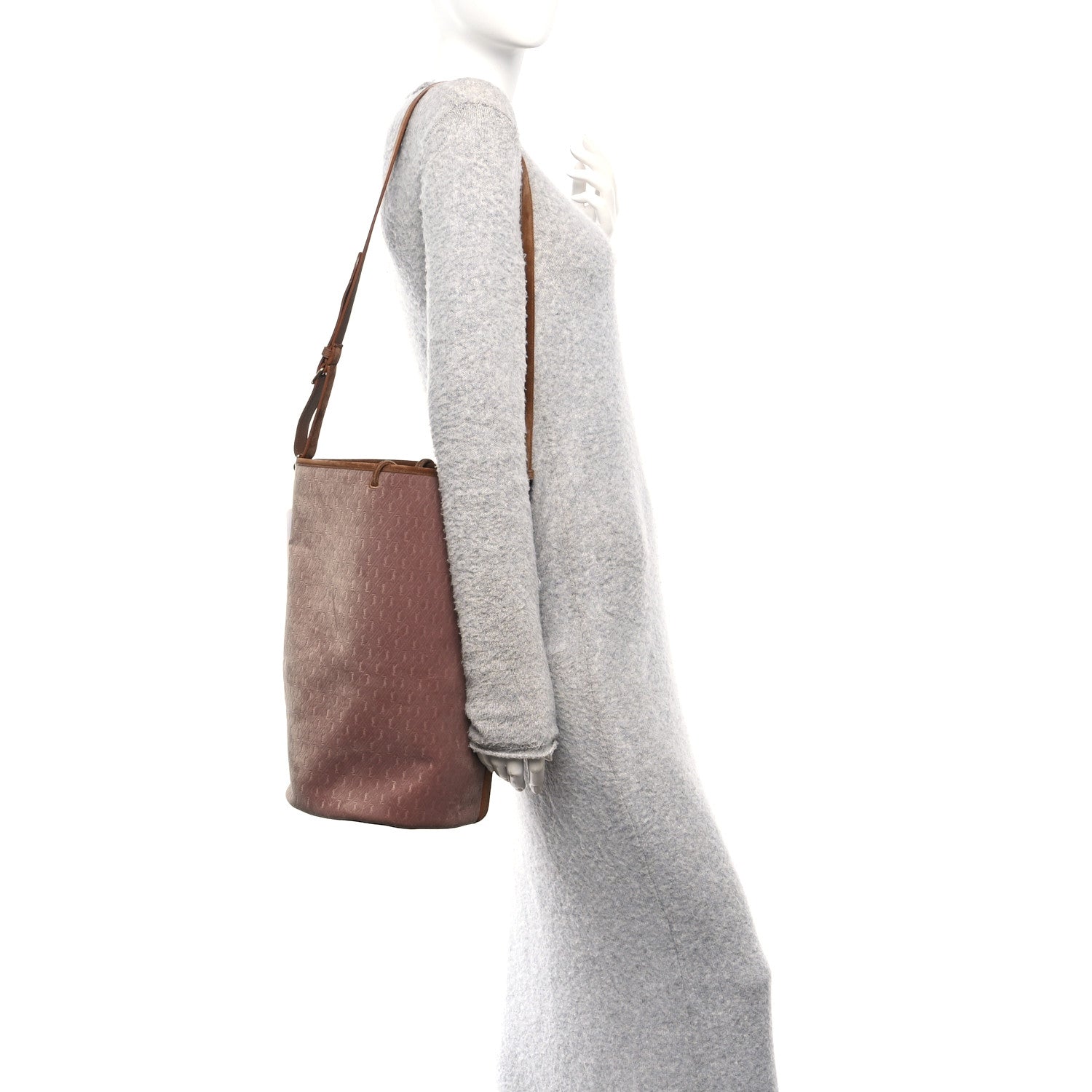Velvet Suede Le Monogramme Bucket Bag Warm Tan Red Cigar