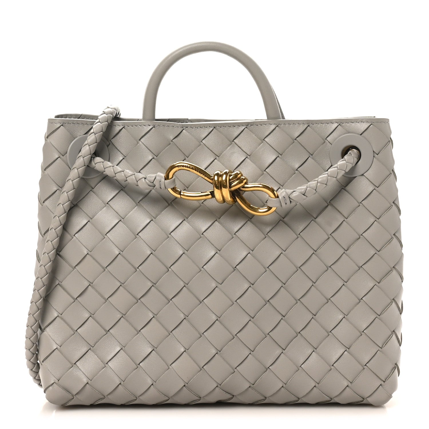 Nappa Intrecciato Small Andiamo Shoulder Bag Sterling