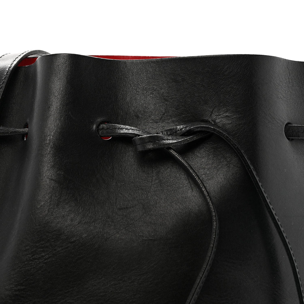 Vegetable Tanned Calfskin Bucket Bag Black Flamma