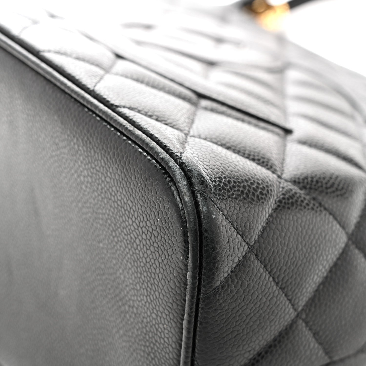 Caviar Quilted Medallion Tote Black