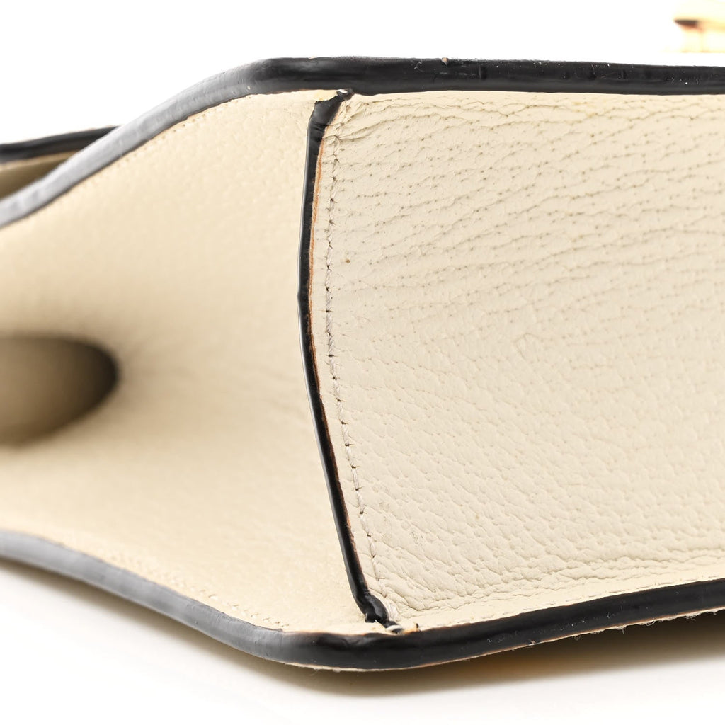 Textured Calfskin Bee Star Print Small Sylvie Shoulder Bag Mystic White