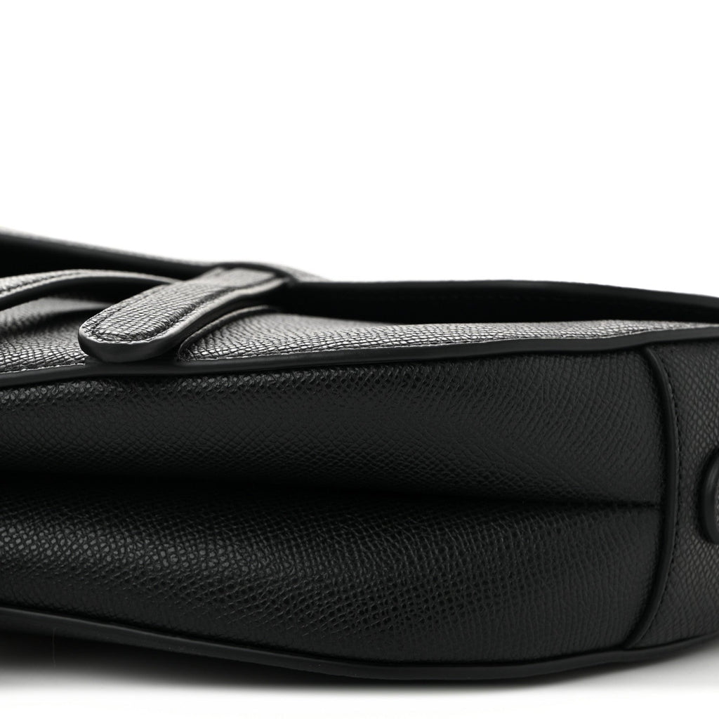 Grained Calfskin Saddle Bag Black