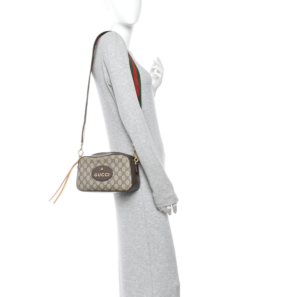 GG Supreme Monogram Web Neo Vintage Shoulder Bag Beige New Acero Crop