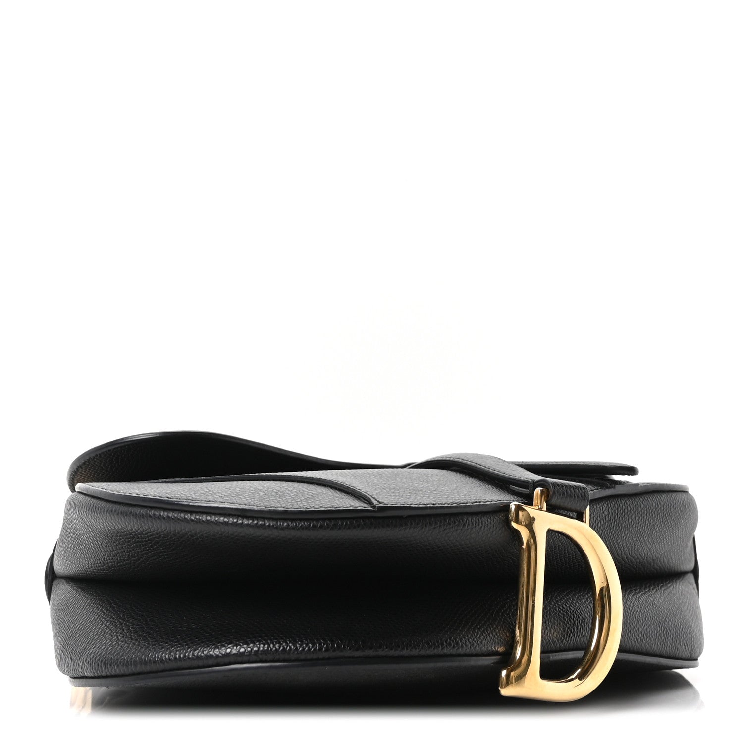 Grained Calfskin Saddle Bag Black