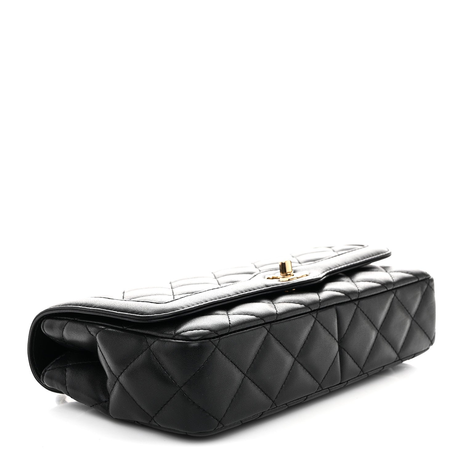 Lambskin Quilted Small Flap Bag Black