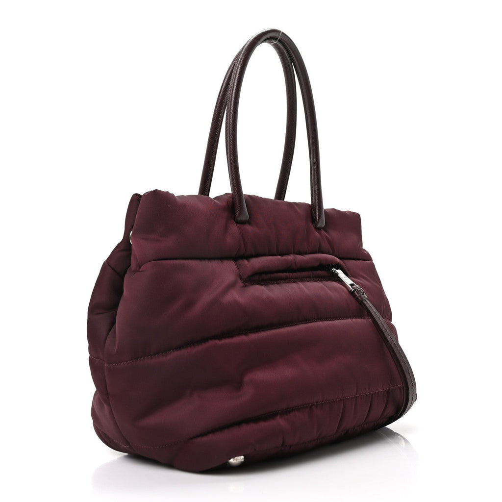 Tessuto Nylon Bomber Tote Bordeaux