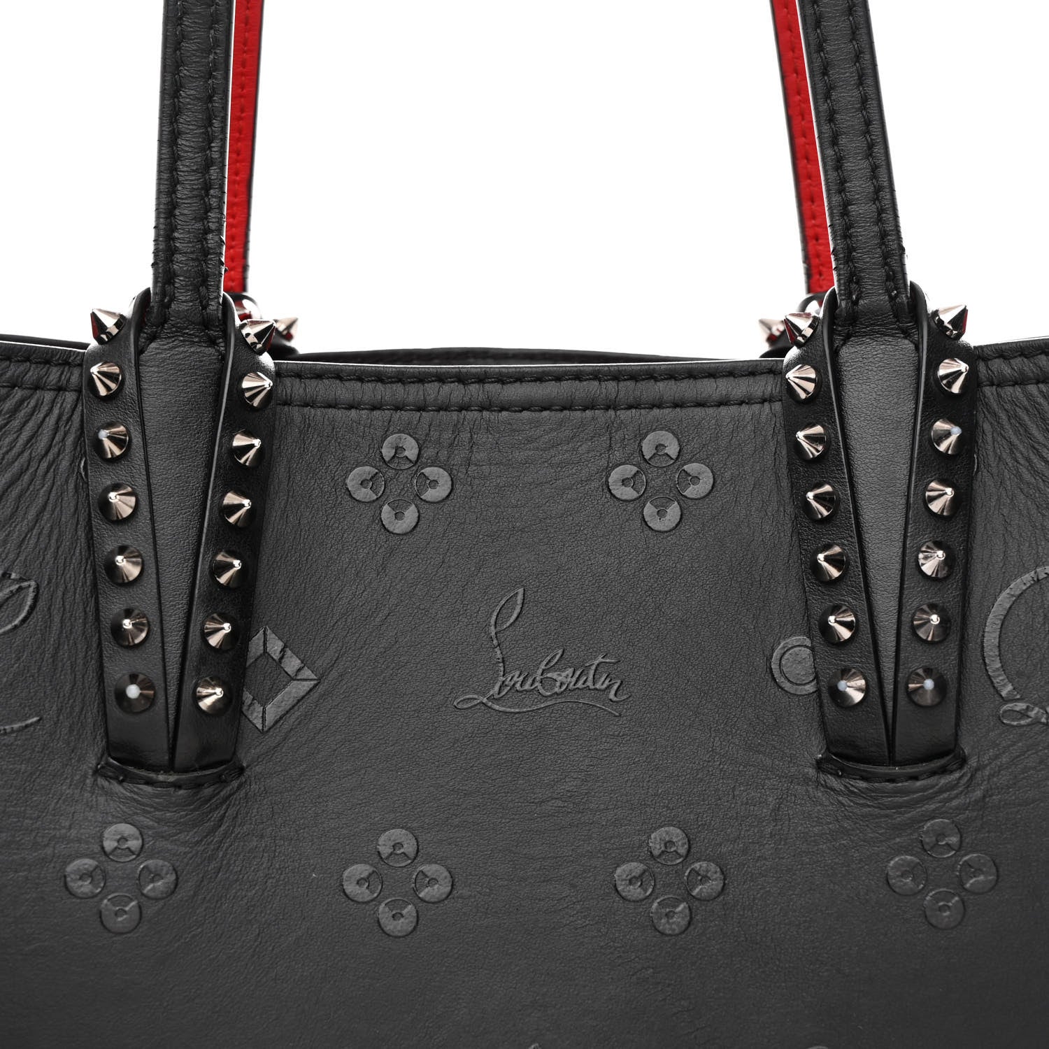 Calfskin Loubinthesky East West Cabata Tote Black