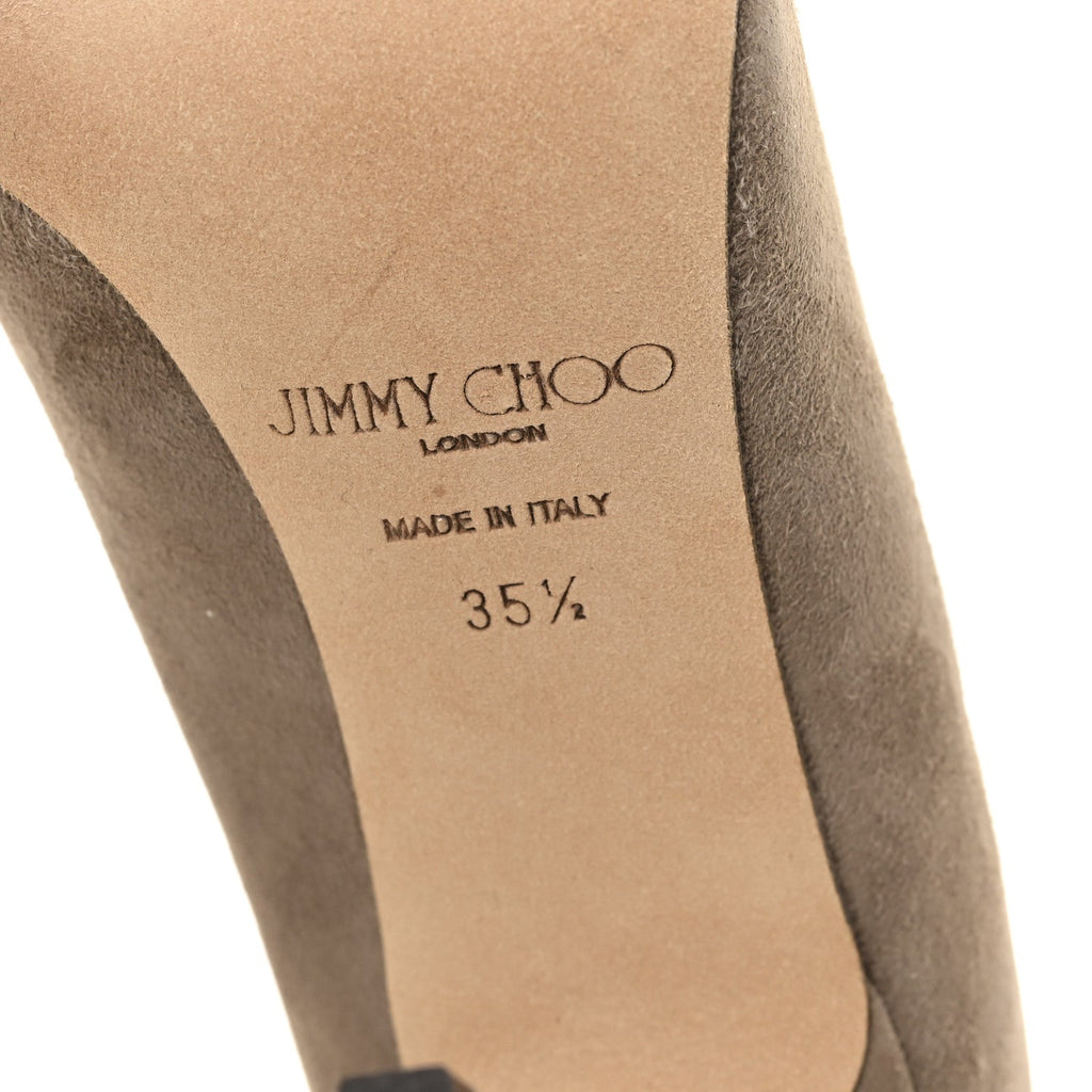 Suede Pointy Toe Romy Pumps 35.5 Stone