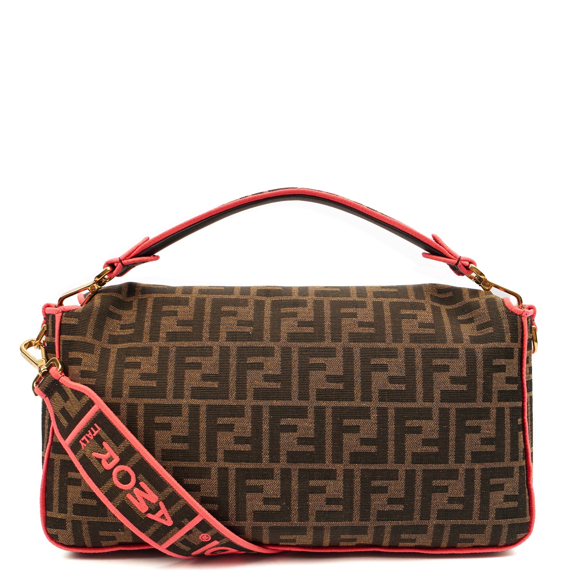 Fendi Cross Body Baguette - Large in Zucca FF, Canvas