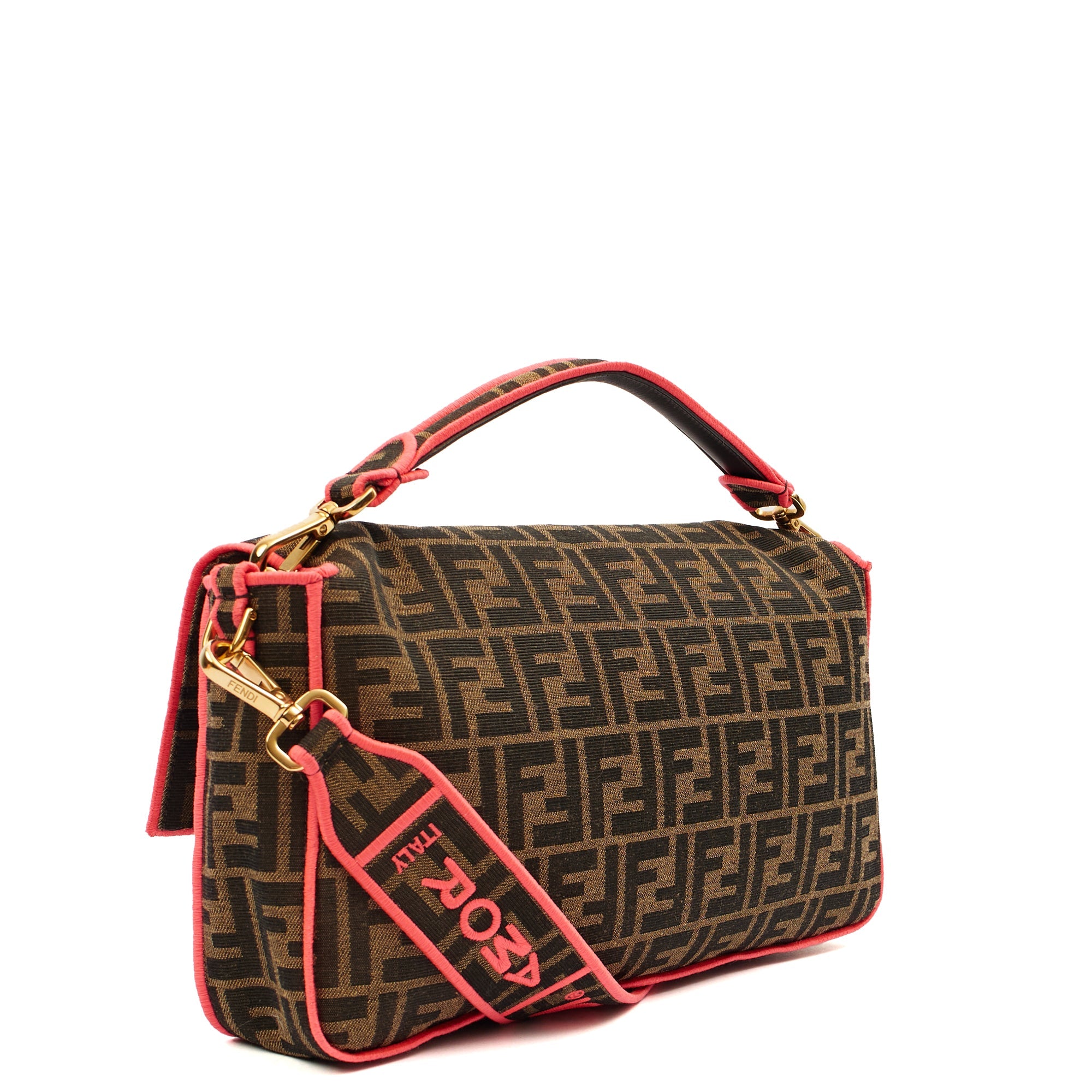 Fendi Cross Body Baguette - Large in Zucca FF, Canvas