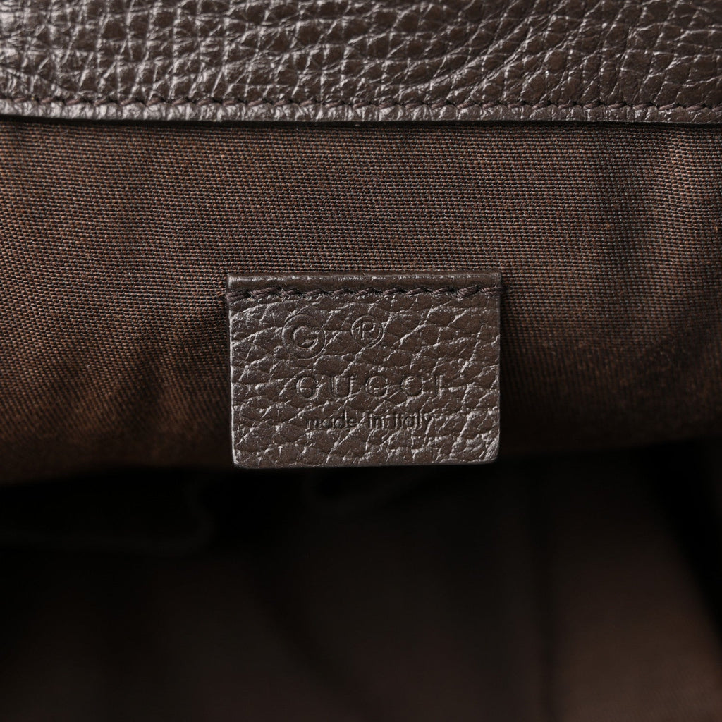Monogram Dollar Calfskin O Drawstring Backpack Beige Ebony Testa di Moro Dark Chocolate