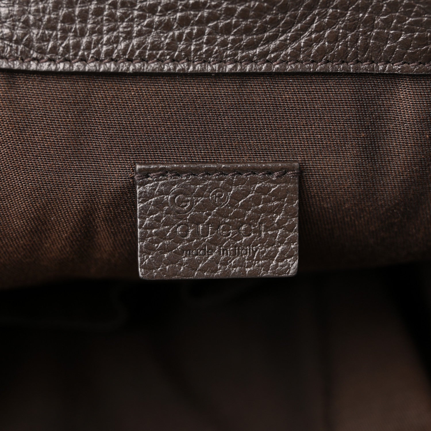 Monogram Dollar Calfskin O Drawstring Backpack Beige Ebony Testa di Moro Dark Chocolate