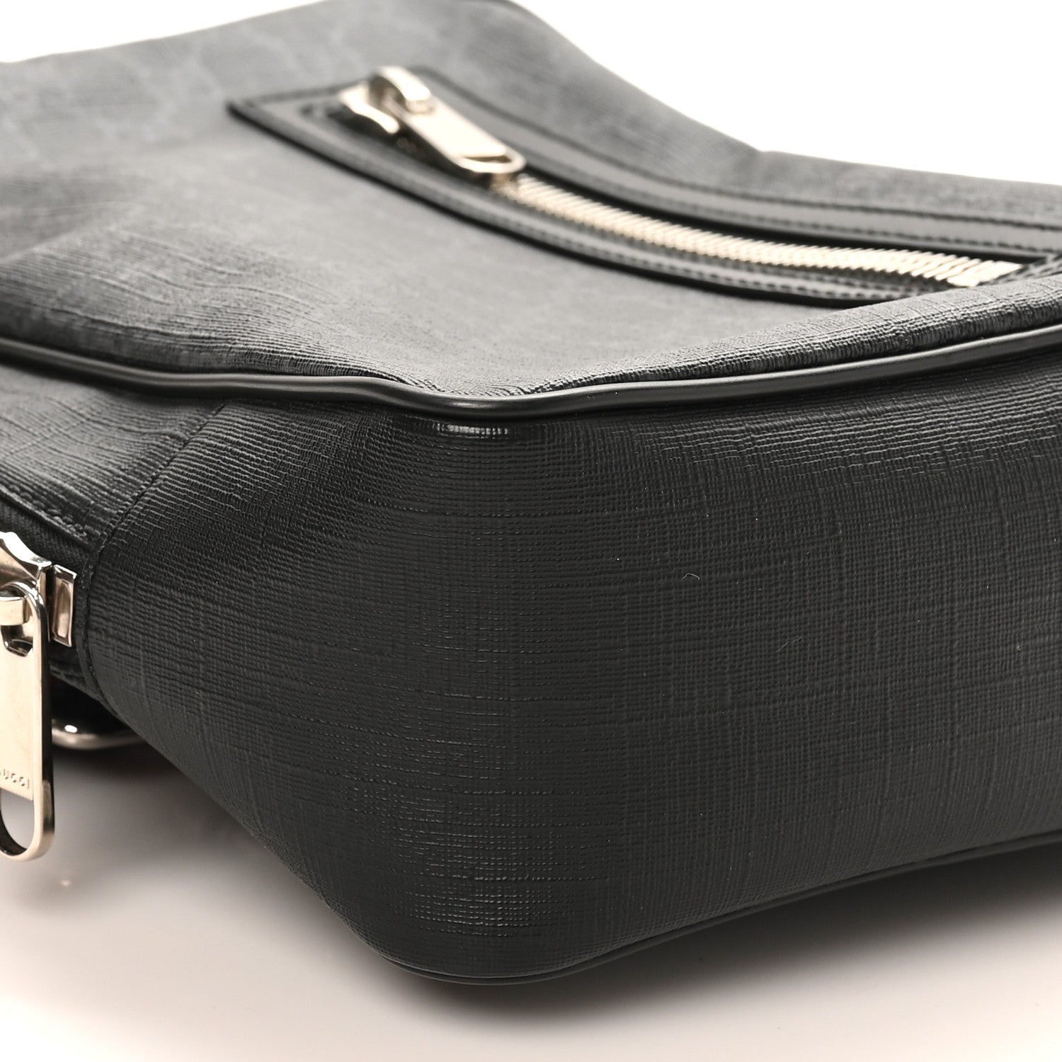 GG Supreme Monogram Web Belt Bag Black Grey
