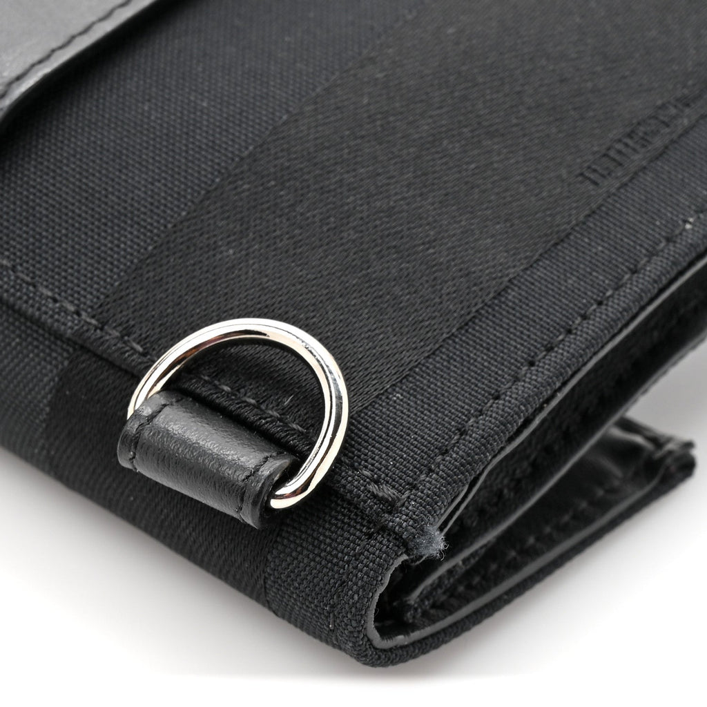 Recycled Nylon Vitello Grace Light Pequin Baguette Belt Pouch Black