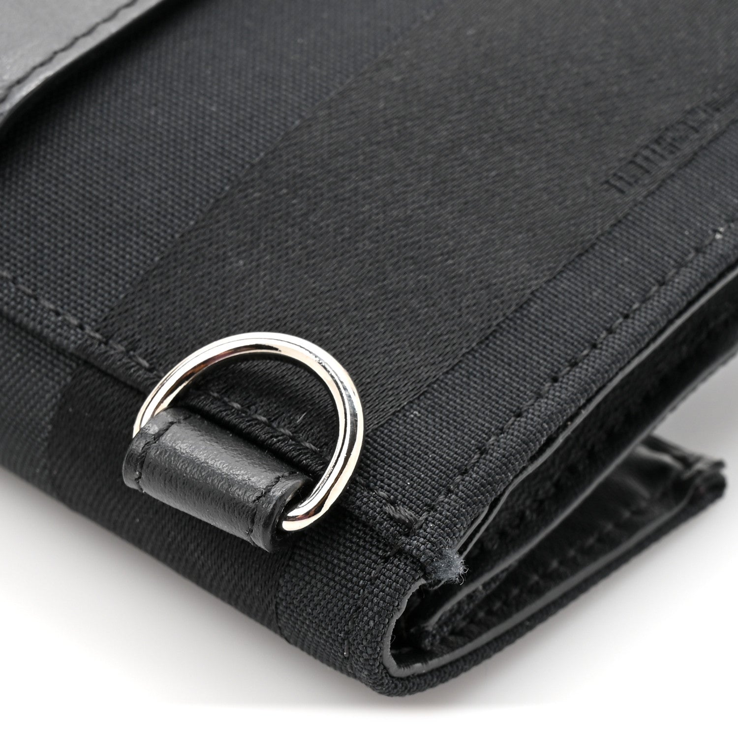 Recycled Nylon Vitello Grace Light Pequin Baguette Belt Pouch Black