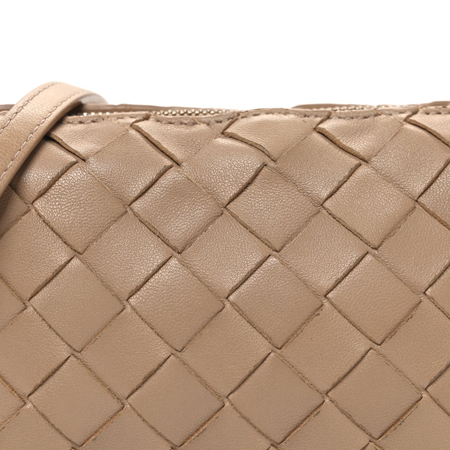 Nappa Intrecciato Nodini Mini Crossbody Almond