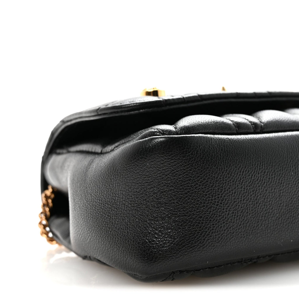 Nappa Quilted Studded Virtus Evening Bag Black