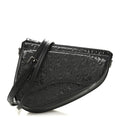 Patent Oblique Embossed Saddle Boxy Bag Black