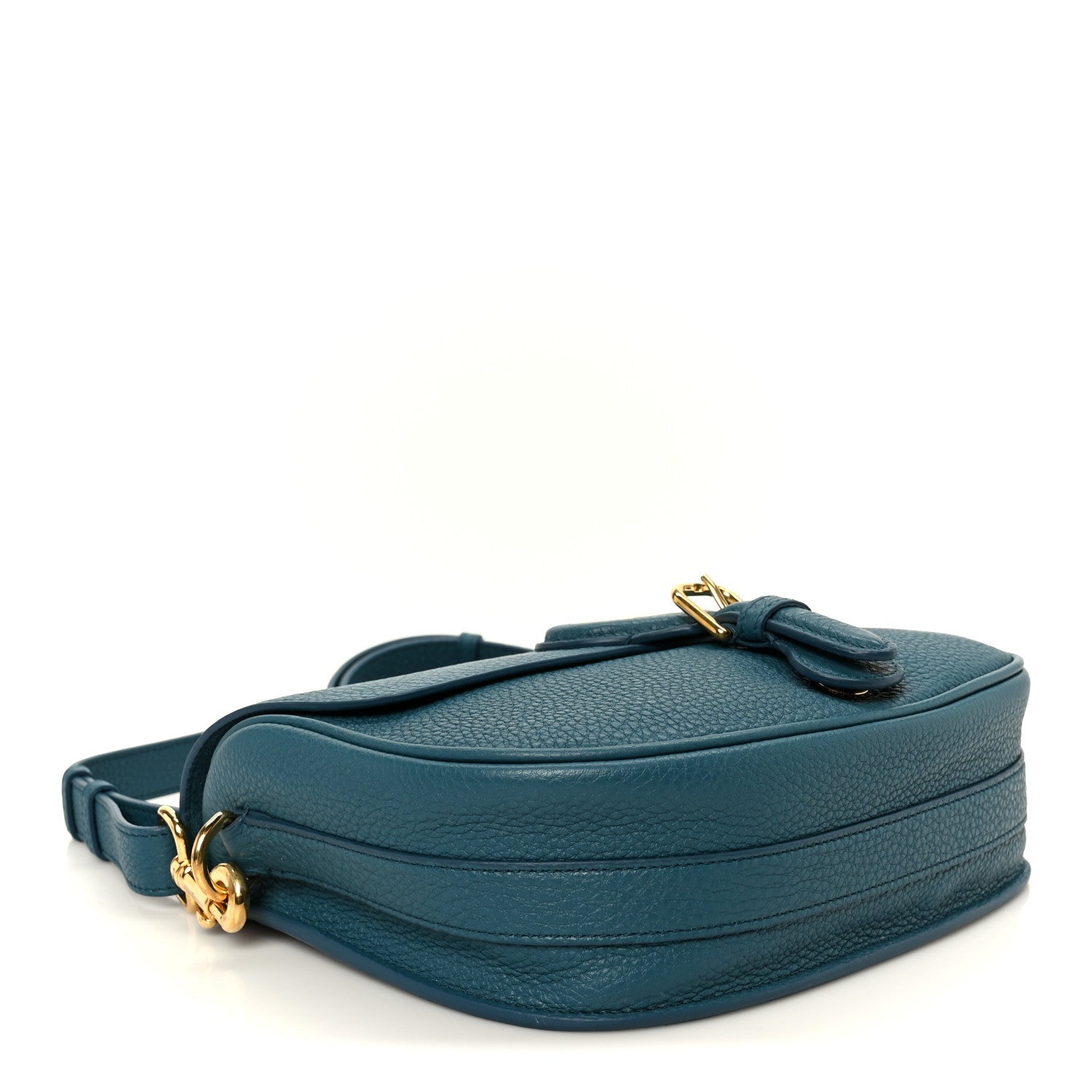 Grained Calfskin Medium Bobby Flap Steel Blue