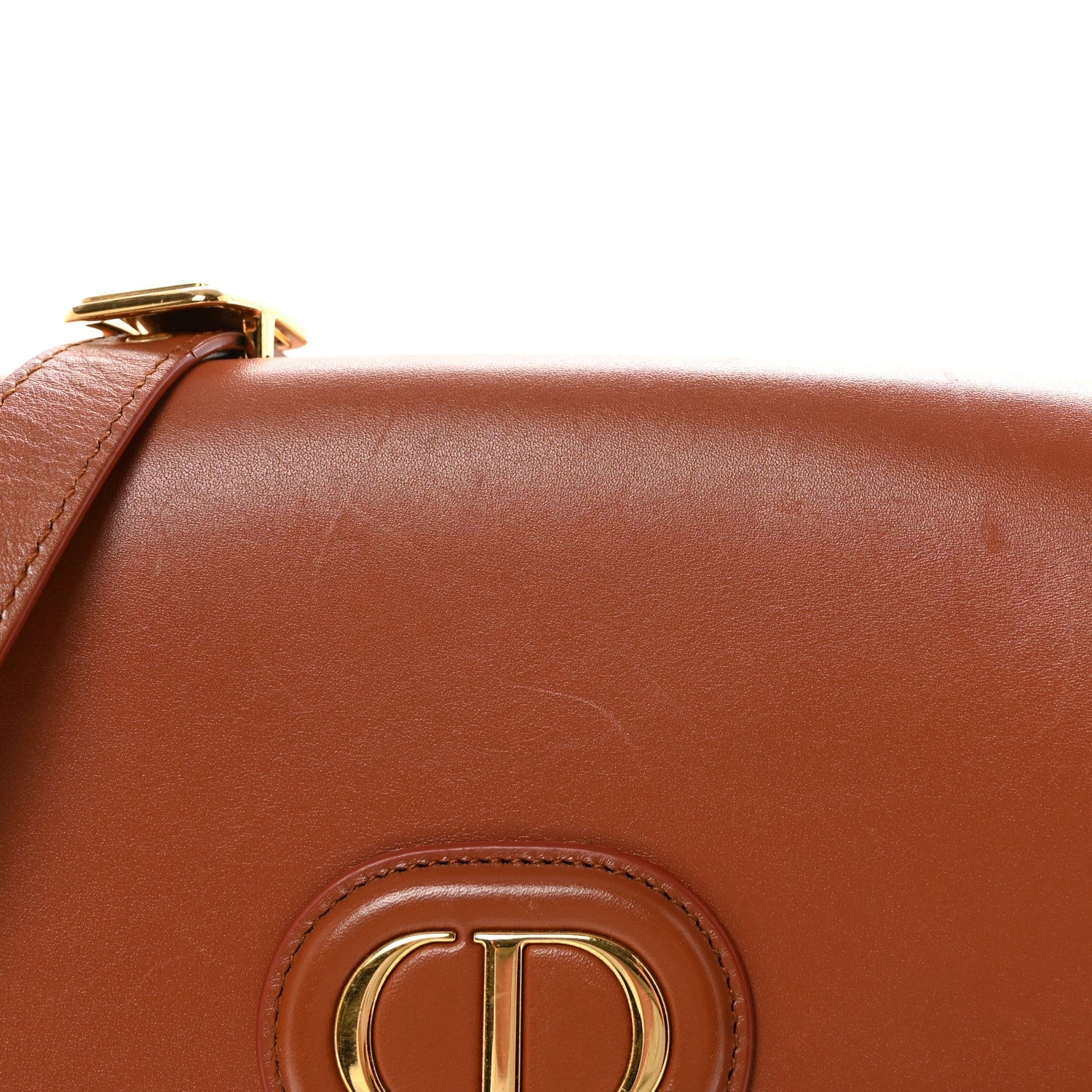 Box Calfskin Medium Bobby Flap Dark Tan