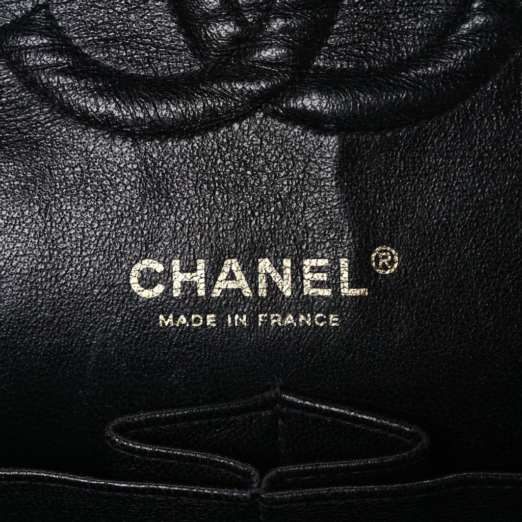 Caviar Quilted Medium Double Flap Black
