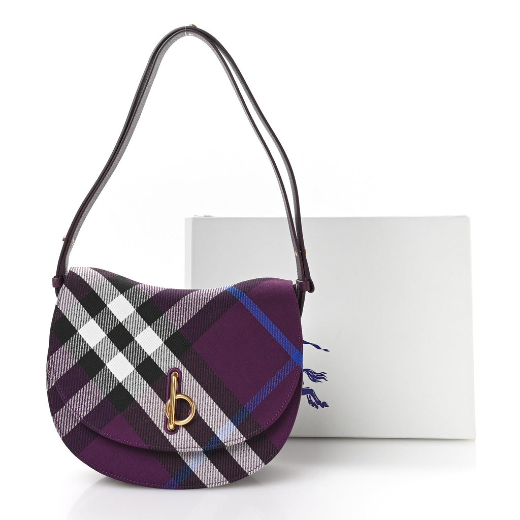 Jacquard Check Medium Rocking Horse Crossbody Pansy