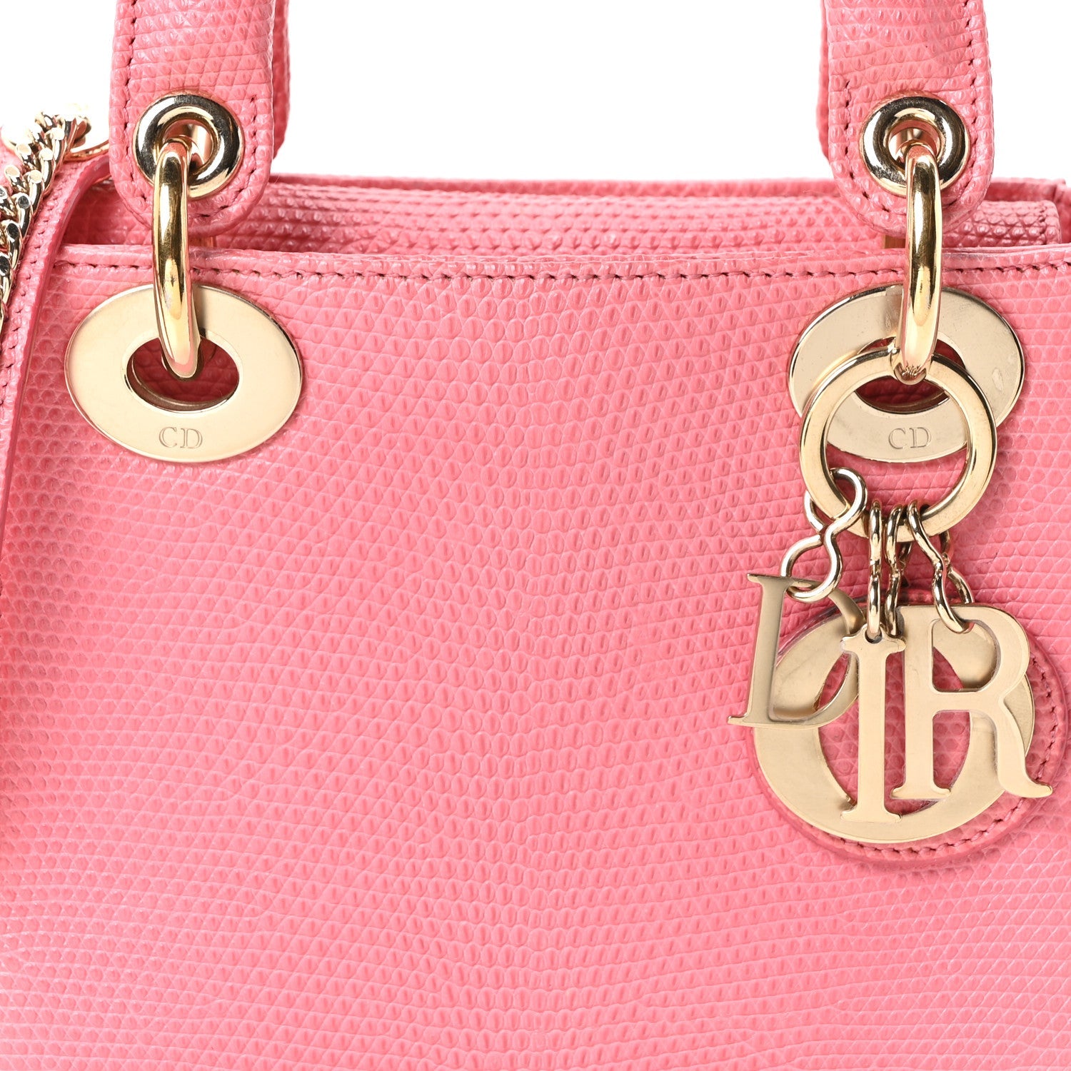 Lizard Mini Lady Dior Pink