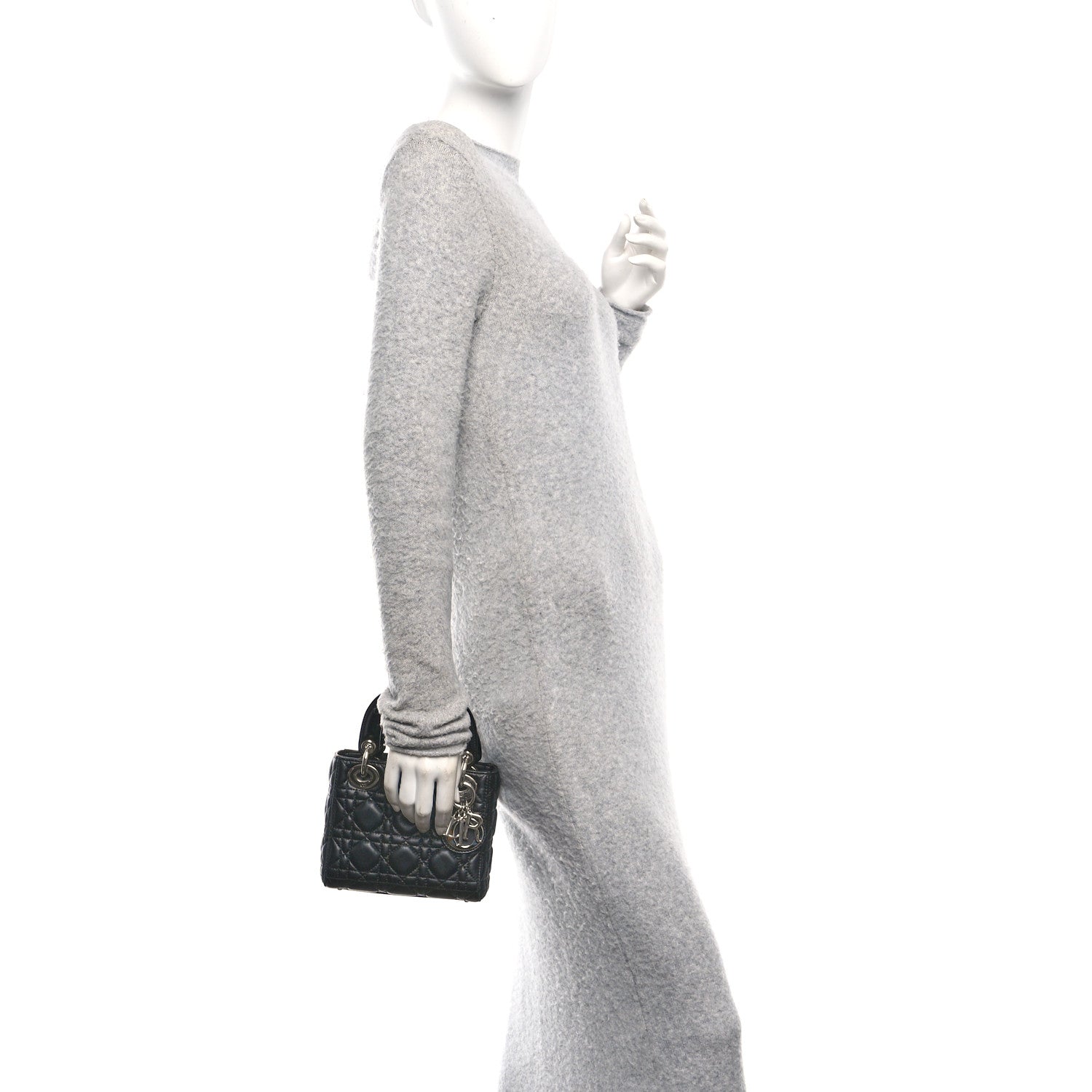 Lambskin Cannage Mini Lady Dior Black