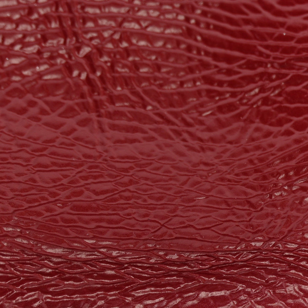 Shiny Aged Calfskin Shopping Bag Red