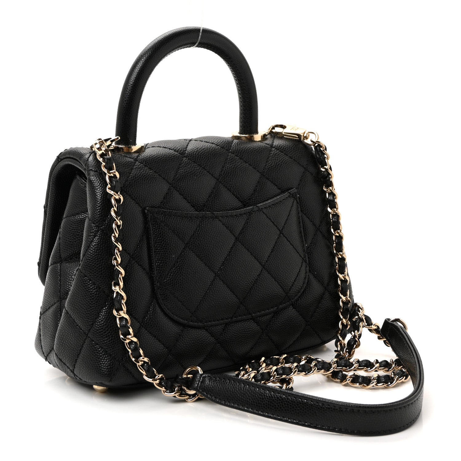 Caviar Quilted Extra Mini Coco Handle Flap Black