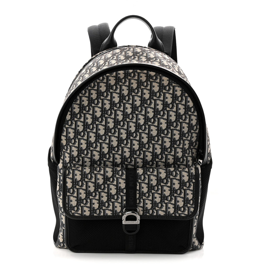 Oblique Calfskin 8 Backpack Beige Black