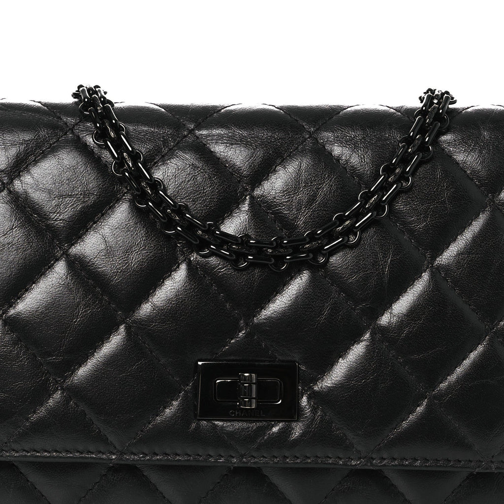 Aged Calfskin Quilted Reissue Wallet On Chain WOC So Black