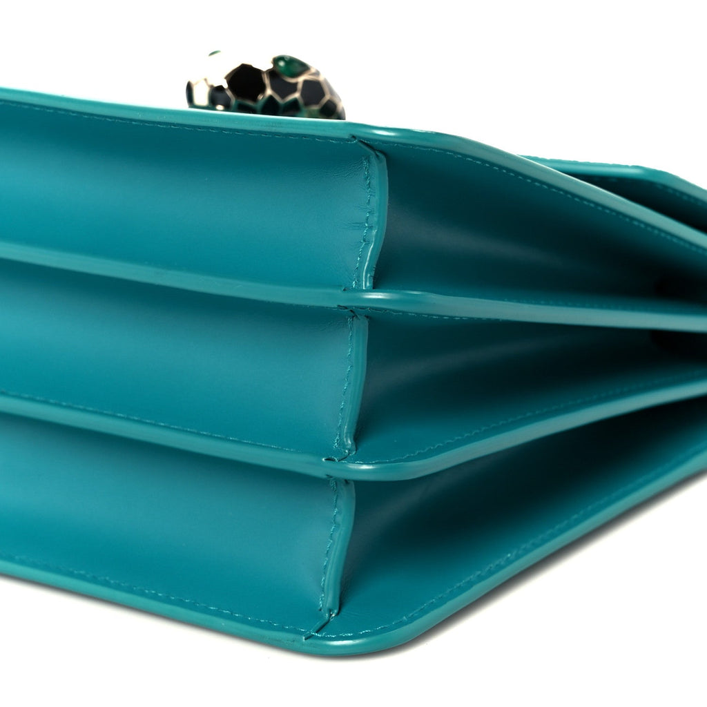 Calfskin Galuchat Serpenti Forever Crossbody Turquoise