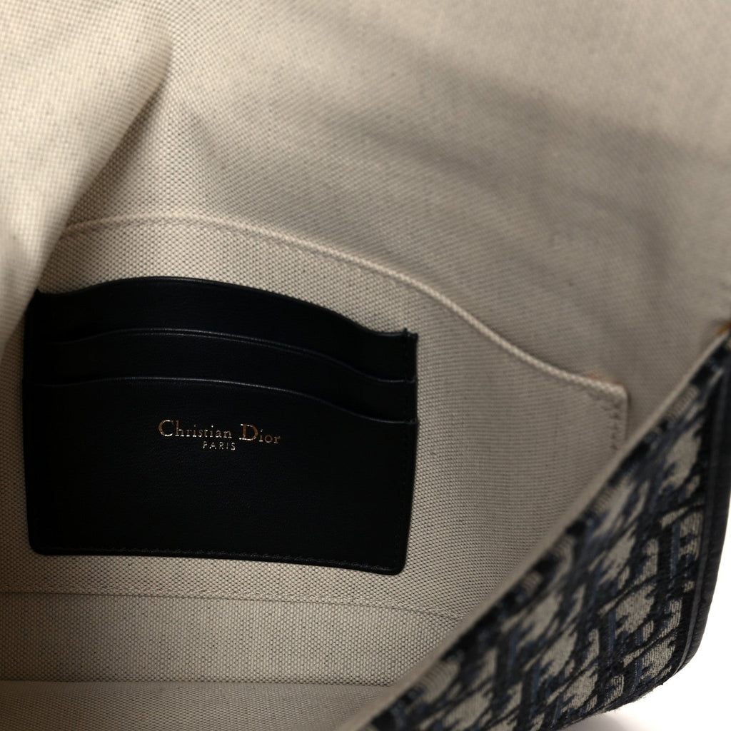 Oblique Flap Pouch Clutch Blue