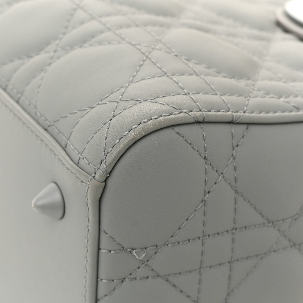 Ultra Matte Calfskin Cannage Medium Lady Dior Grey Stone