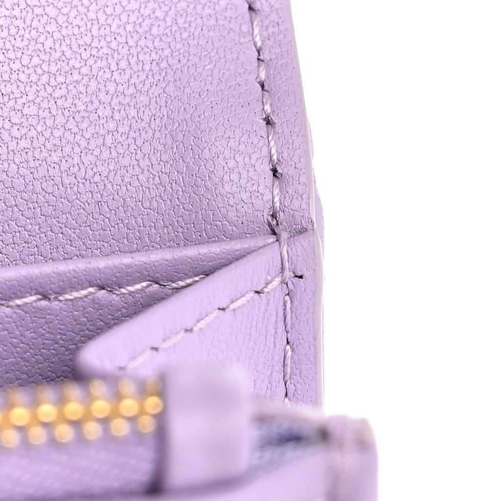 Lambskin Cannage Miss Dior Glycine Wallet Purple