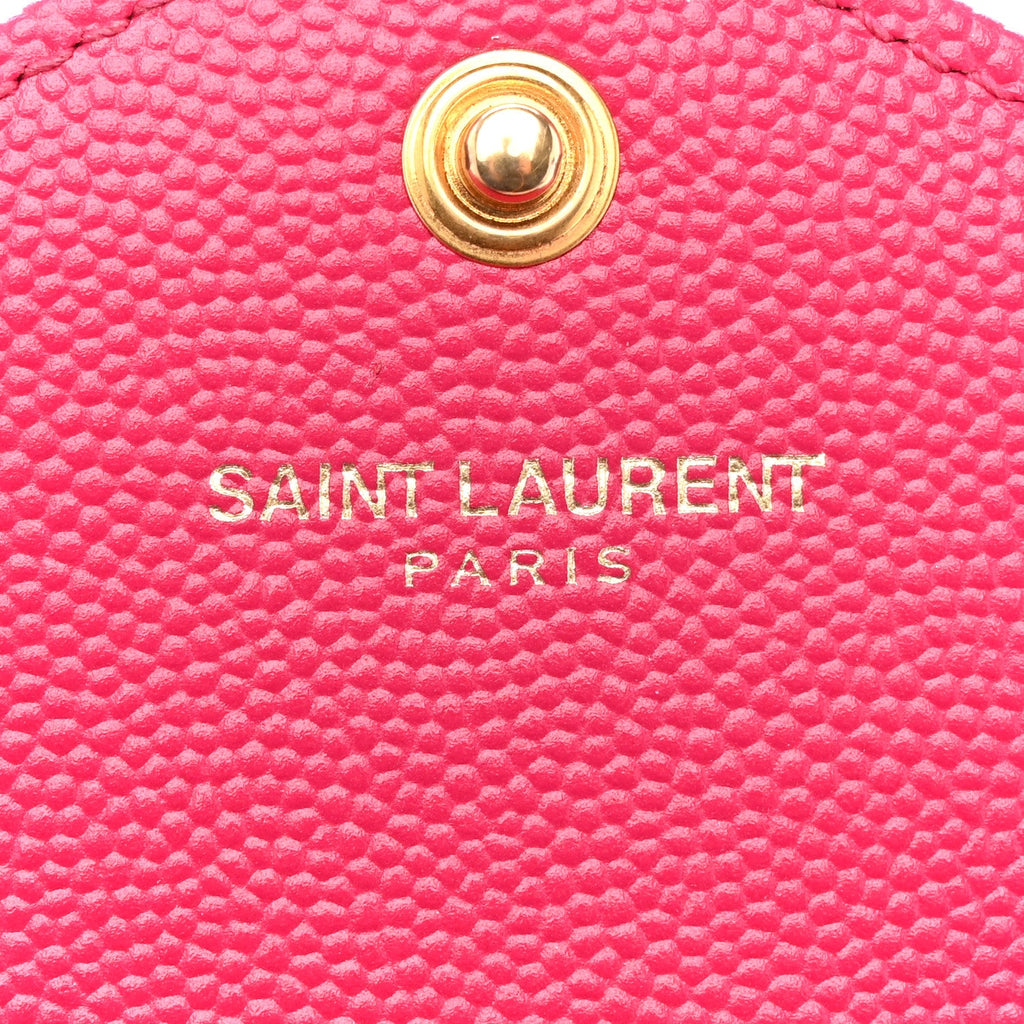 Grain De Poudre Matelasse Chevron Monogram Envelope Chain Wallet Bubblegum
