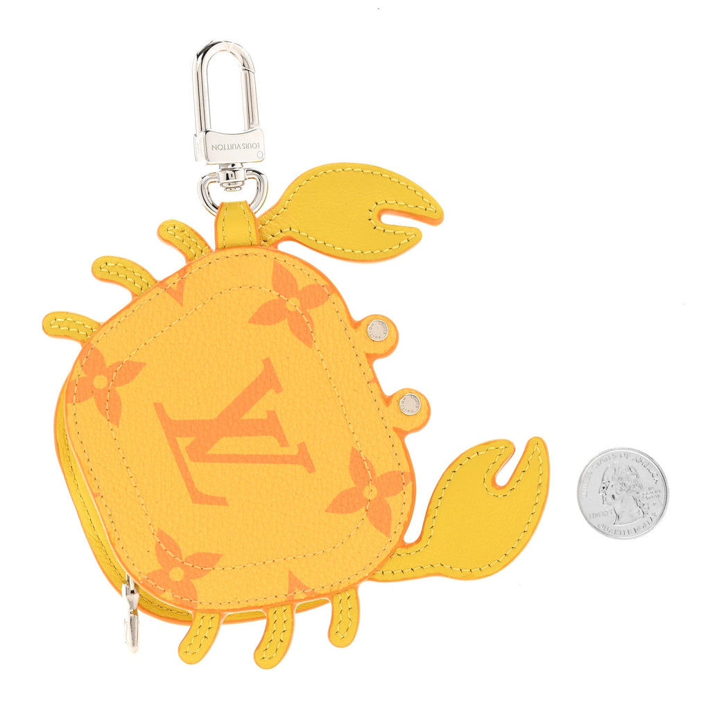Monogram Crab Bag Charm Yellow