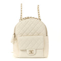 Caviar Quilted Small CC Day Backpack White