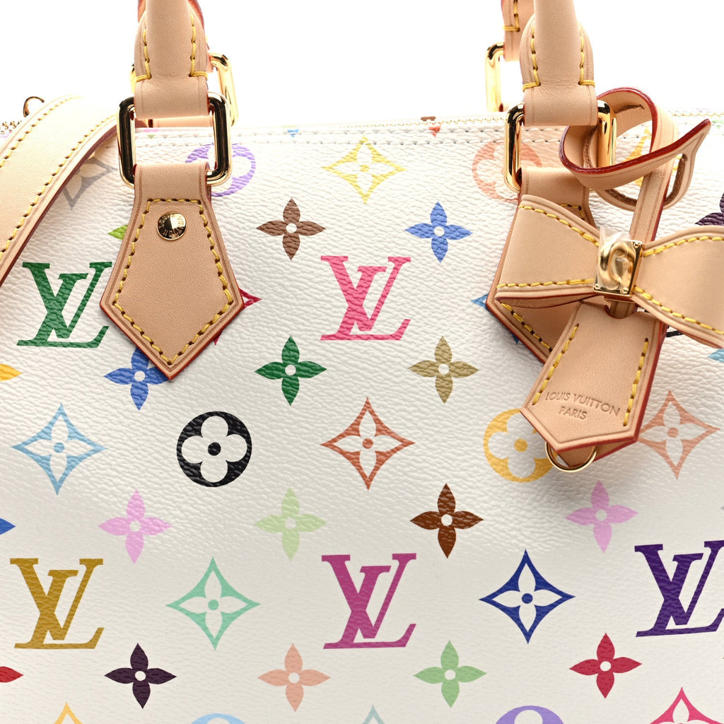 LV X TM Monogram Multicolor Speedy Bandouliere 25 White