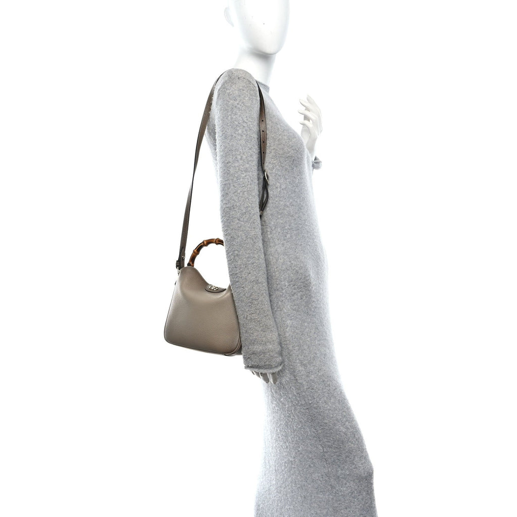 Softy Wonka Textured Dollar Calfskin Small Diana Shoulder Bag