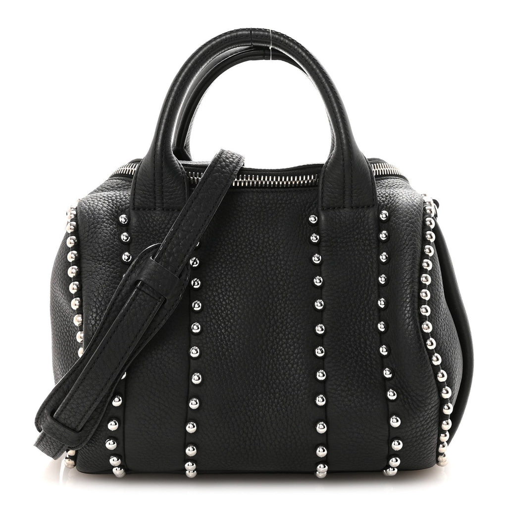 Calfskin Studded Rockie Matte Black Rhodium Hardware